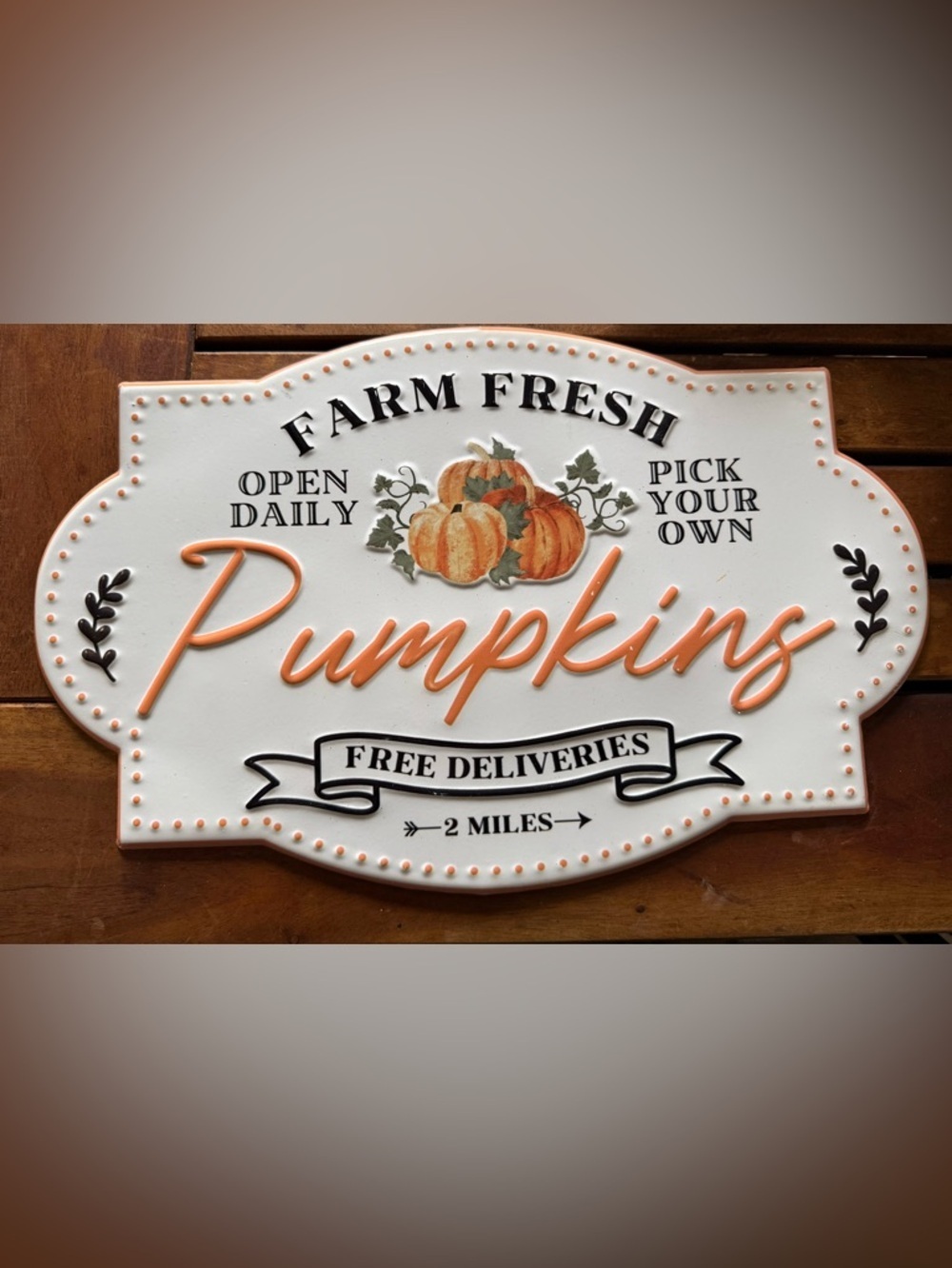Farm Fresh Pumpkins Fall Wall Sign Pumpkin Patch Farmhouse Harvest Decor